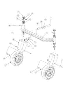 Front Caster Assembly Diagram and Parts List for M72-GN 53AB5FEZ150-28-HP Cub Cadet Lawn Tractor